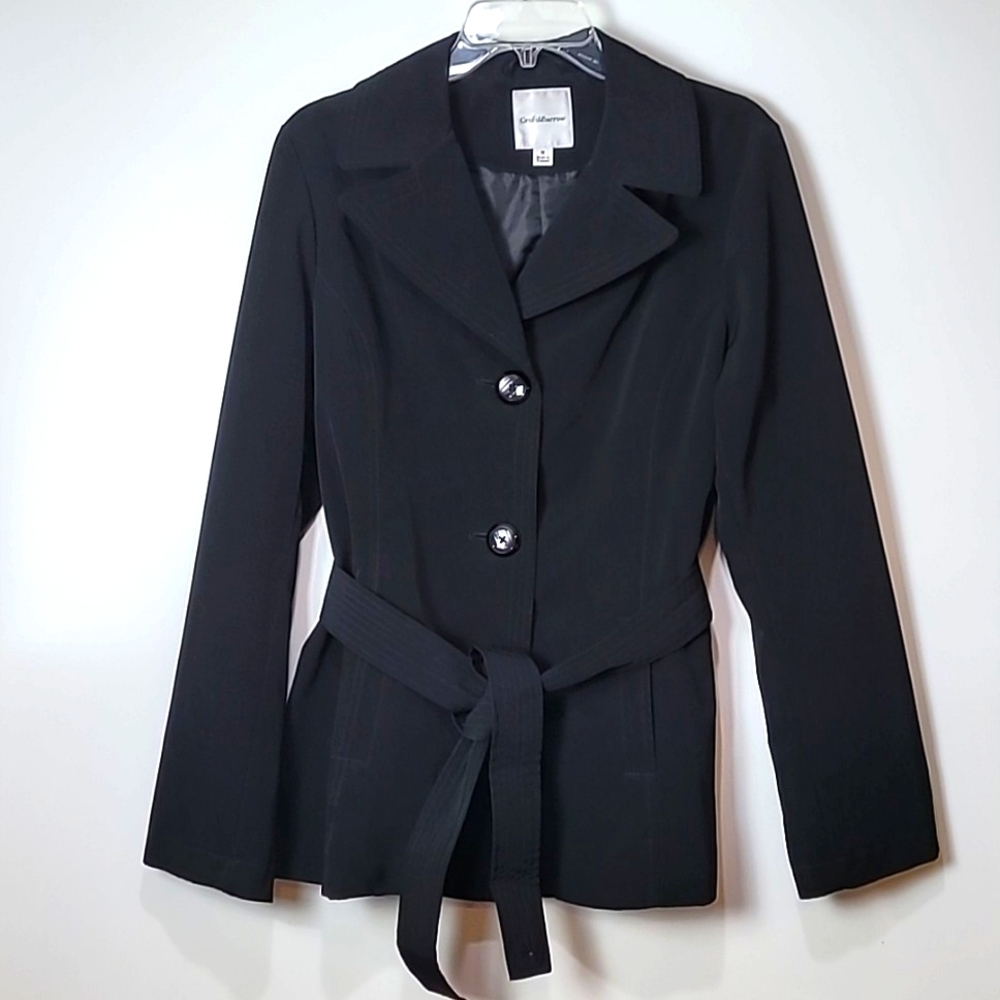 Croft & Barrow Black Rain Jacket or everyday lightweight jacket Button-up